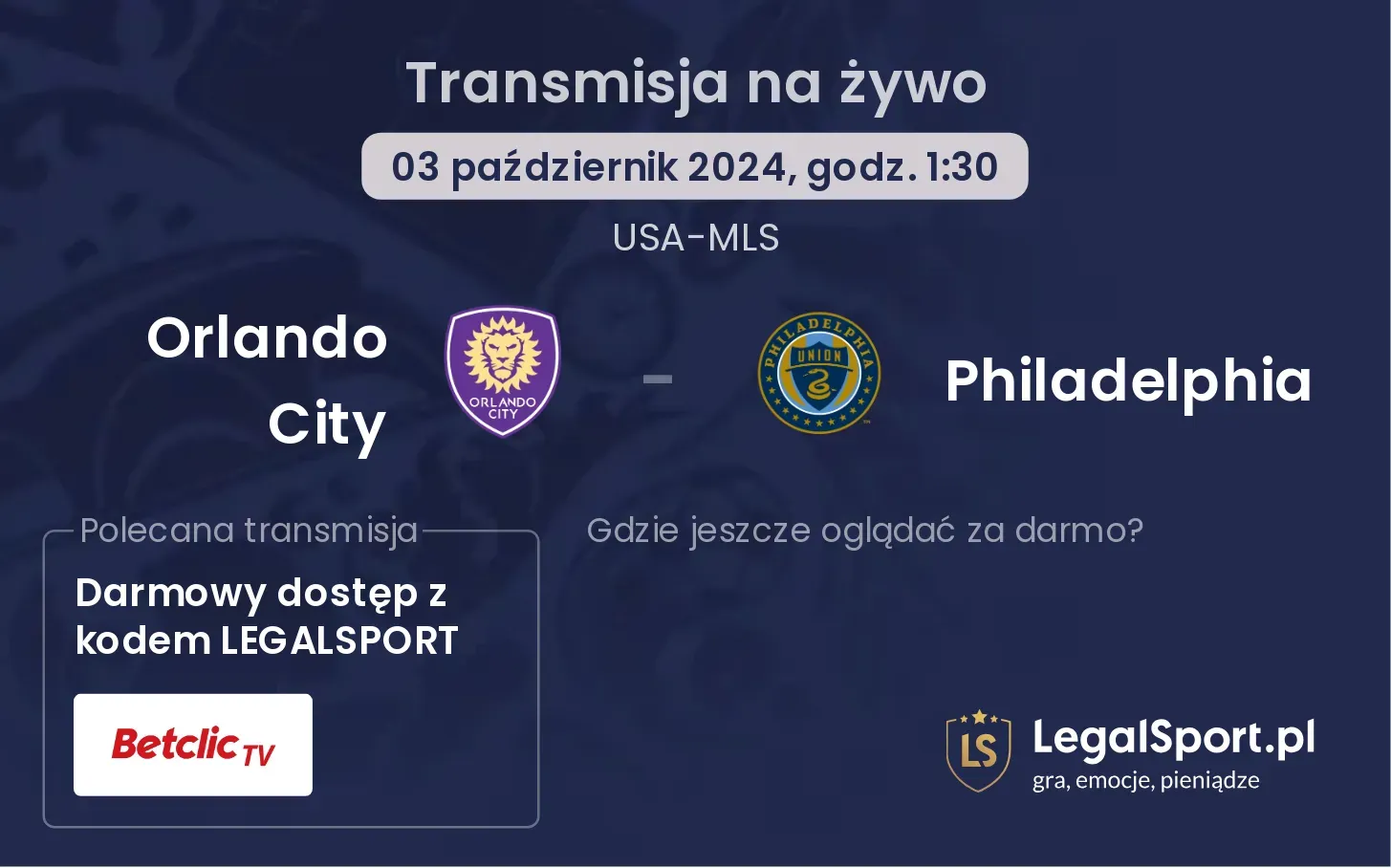 Orlando City - Philadelphia transmisja na żywo