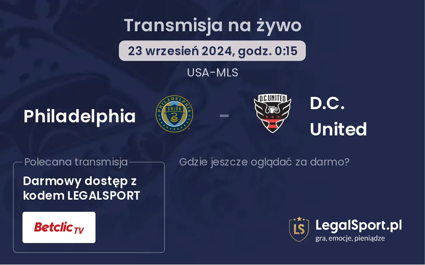 Philadelphia - D.C. United transmisja na żywo