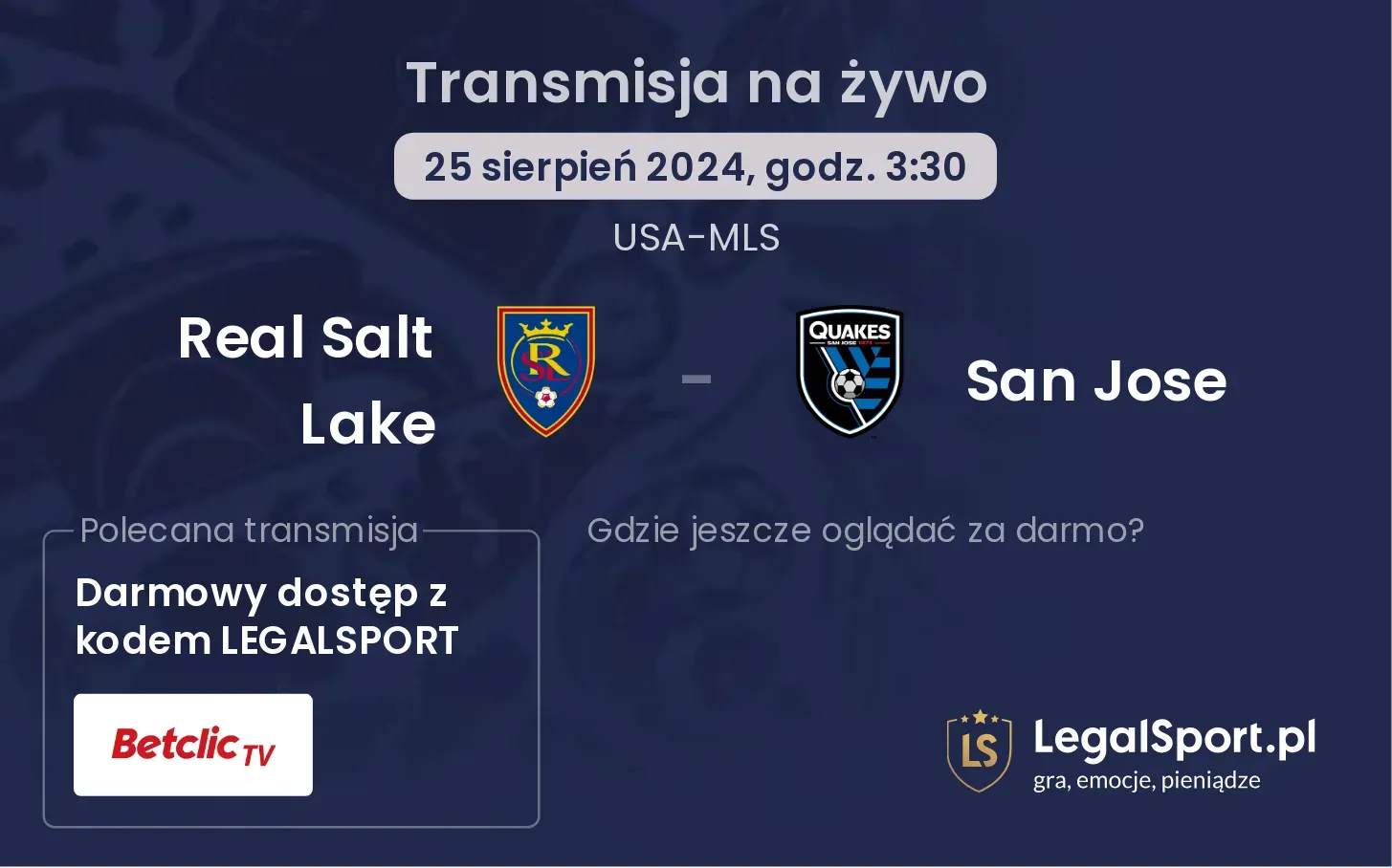 Real Salt Lake - San Jose transmisja na żywo