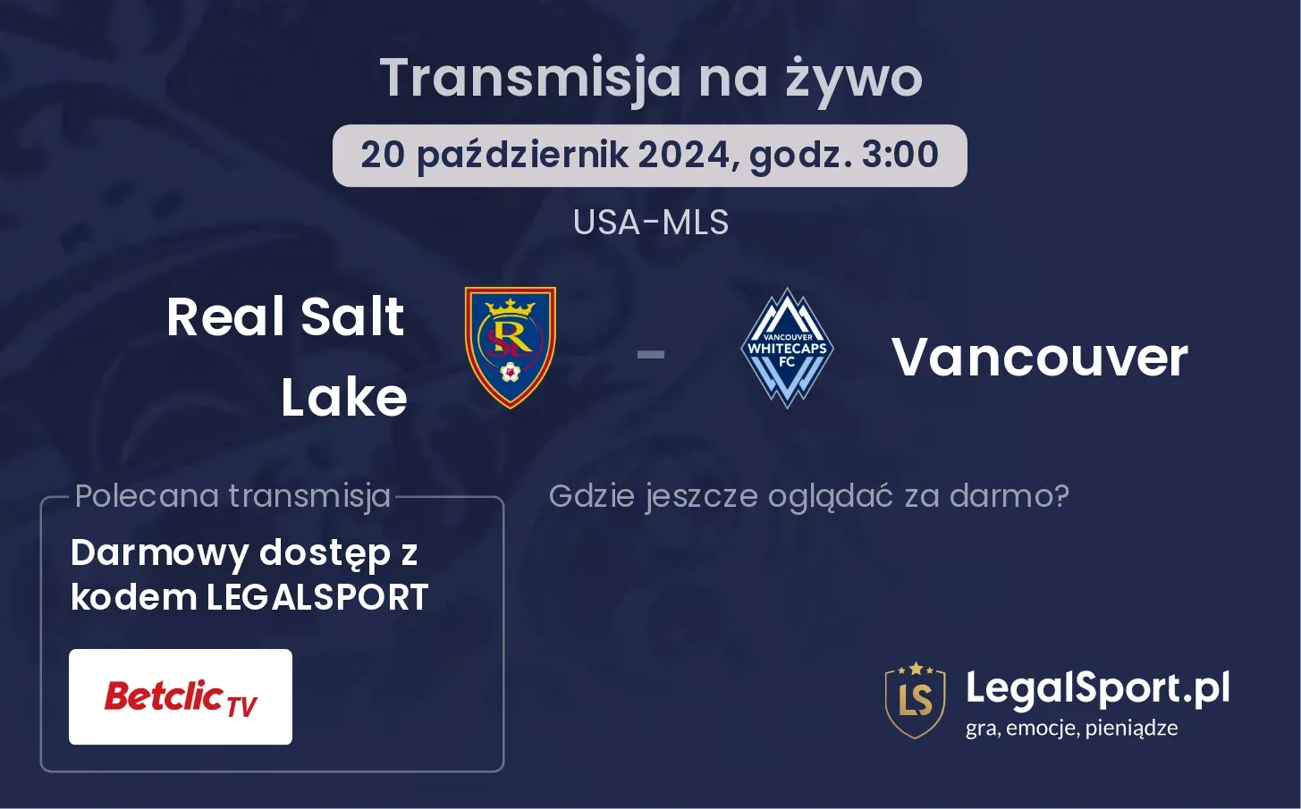 Real Salt Lake - Vancouver transmisja na żywo