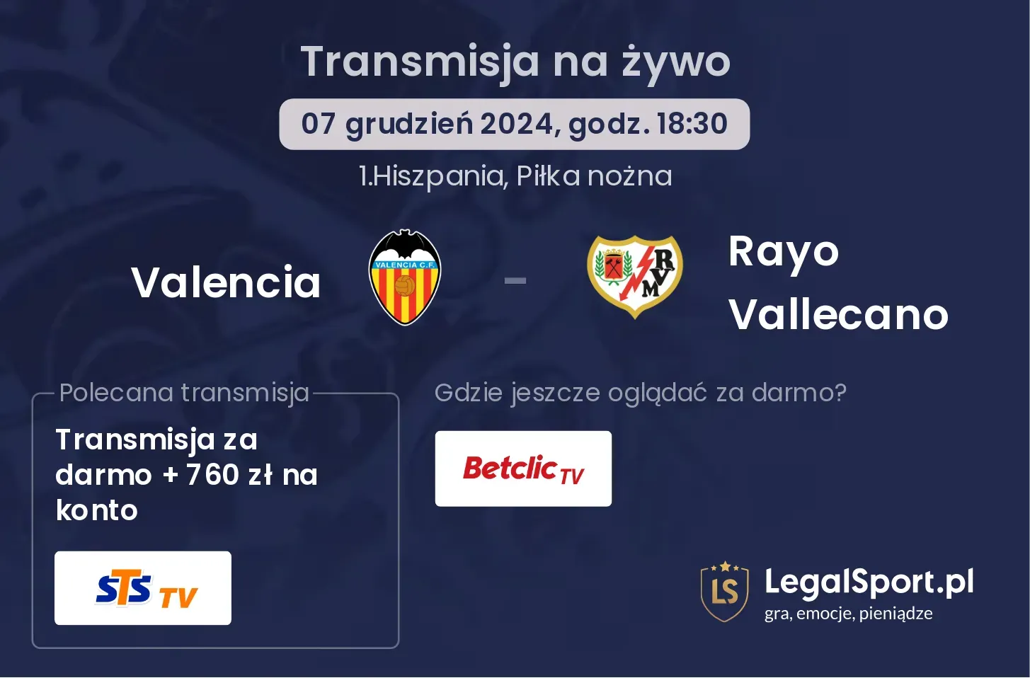 Valencia - Rayo Vallecano gdzie oglądać?