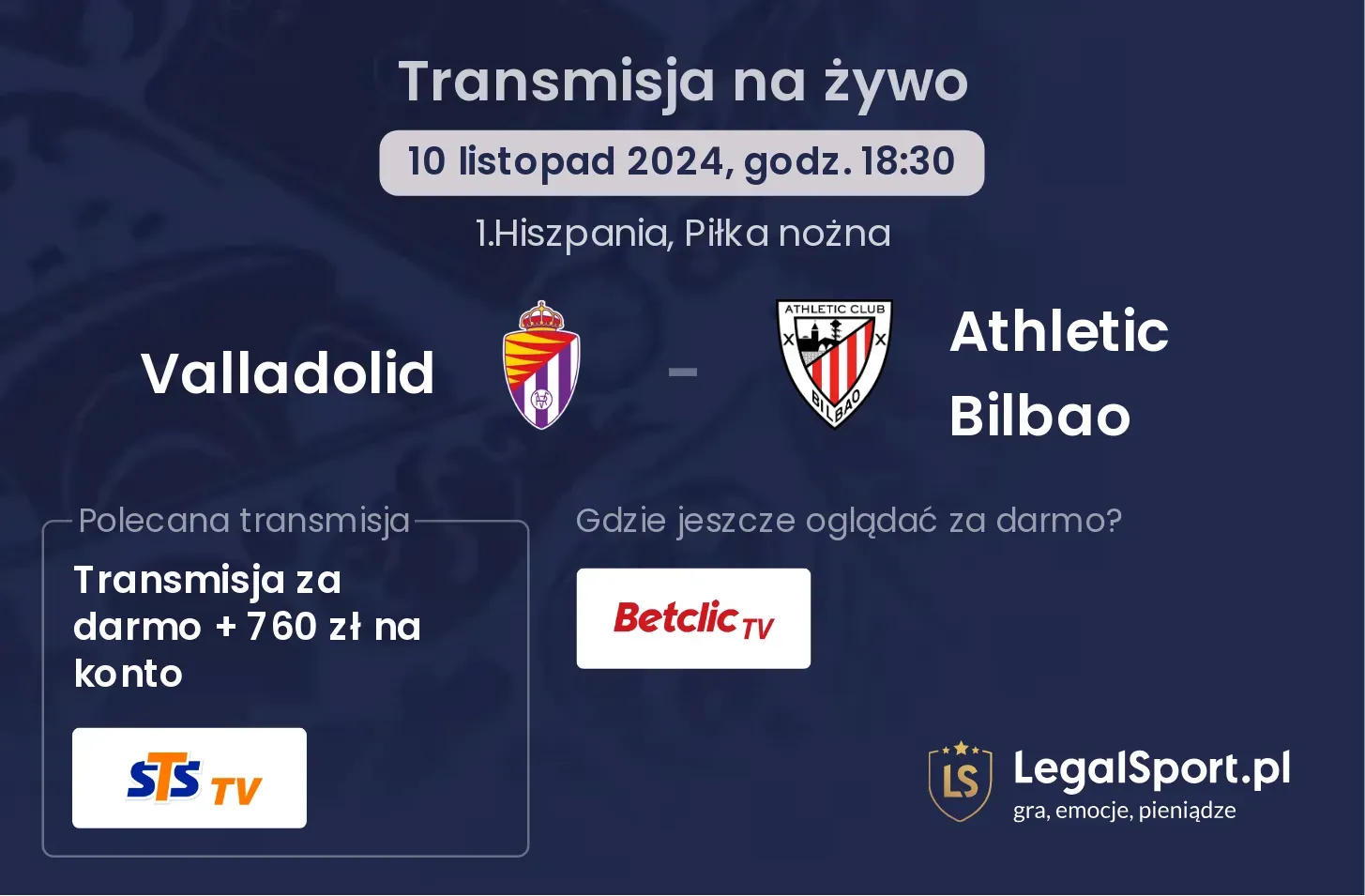 Valladolid - Athletic Bilbao transmisja na żywo