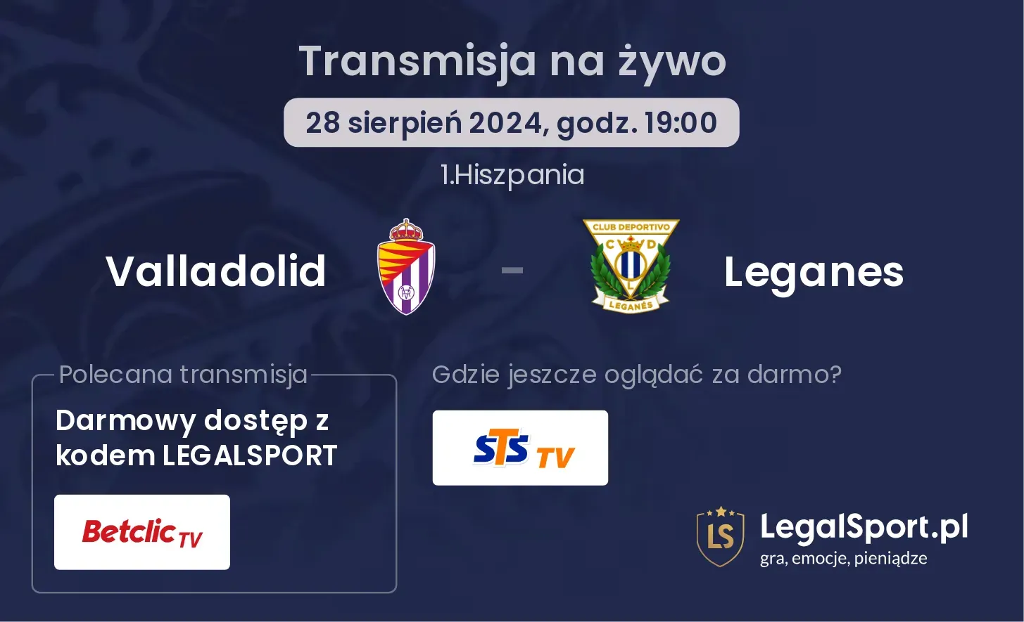 Valladolid - Leganes transmisja na żywo