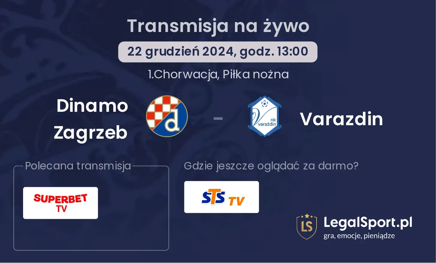 Dinamo Zagrzeb - Varazdin gdzie oglądać transmisję?