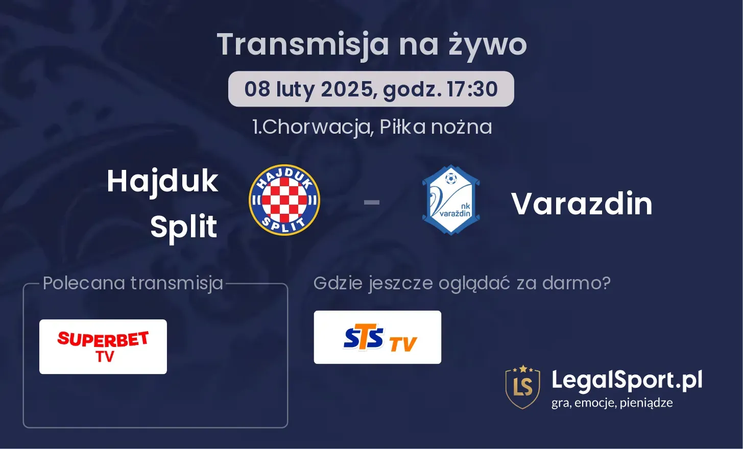 Hajduk Split - Varazdin gdzie oglądać?