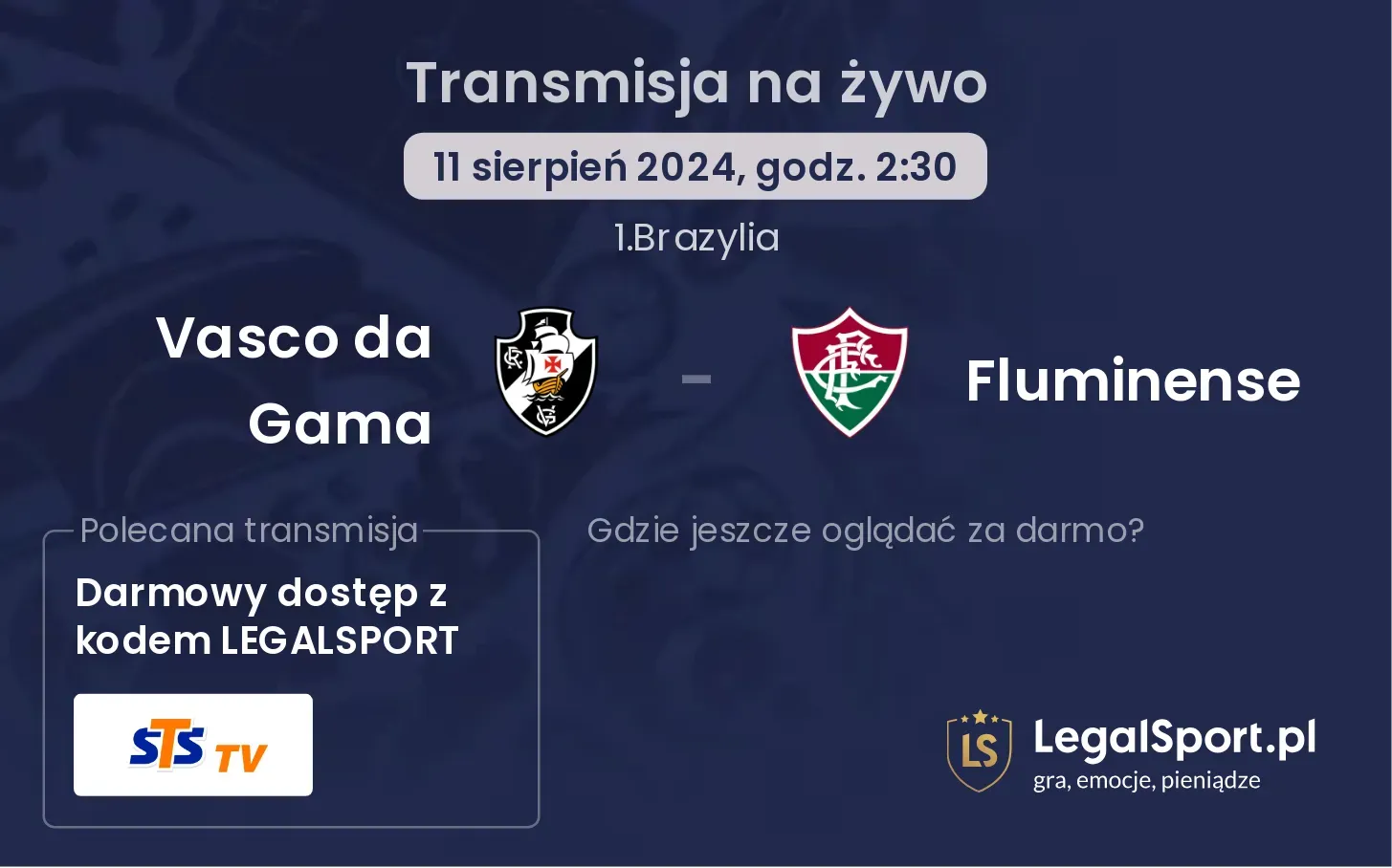 Vasco da Gama - Fluminense transmisja na żywo