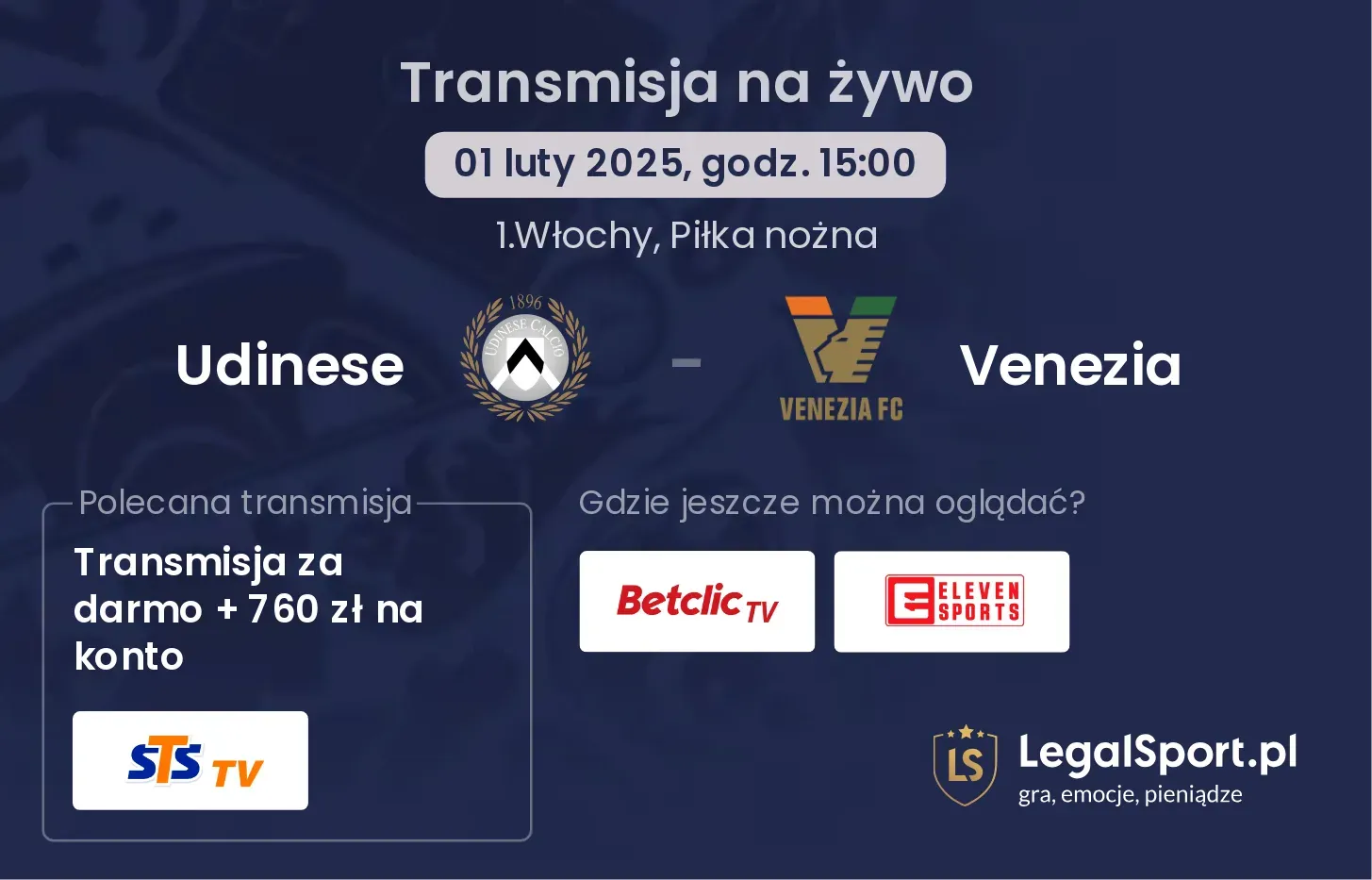 Udinese - Venezia gdzie oglądać?