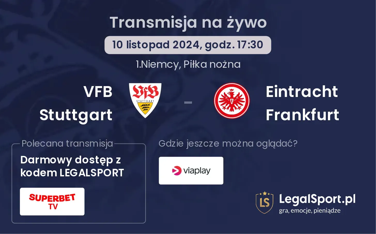 VFB Stuttgart - Eintracht Frankfurt transmisja na żywo