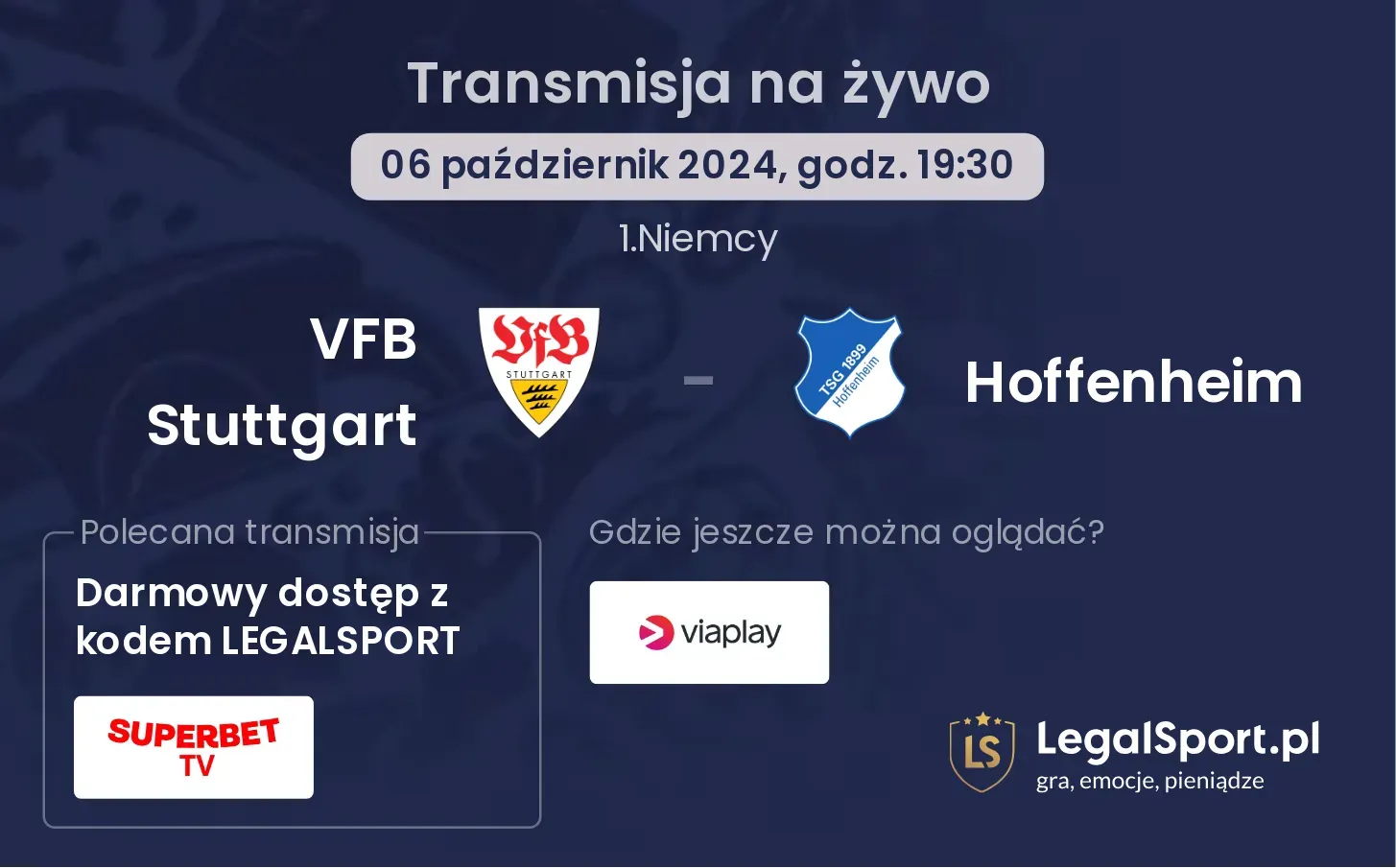 VFB Stuttgart - Hoffenheim gdzie oglądać? 06.10, godz. 19:30