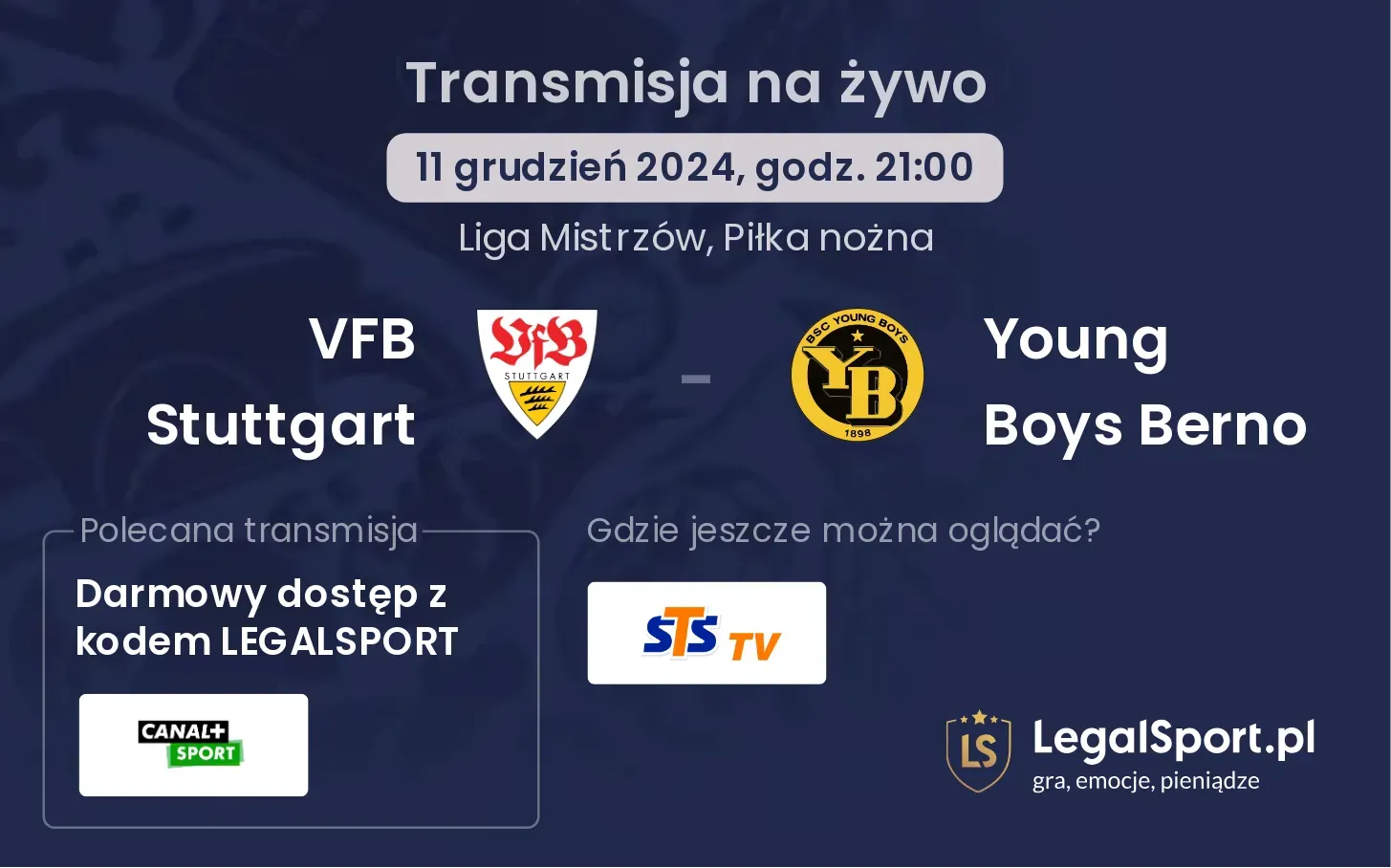 VFB Stuttgart - Young Boys Berno transmisja na żywo