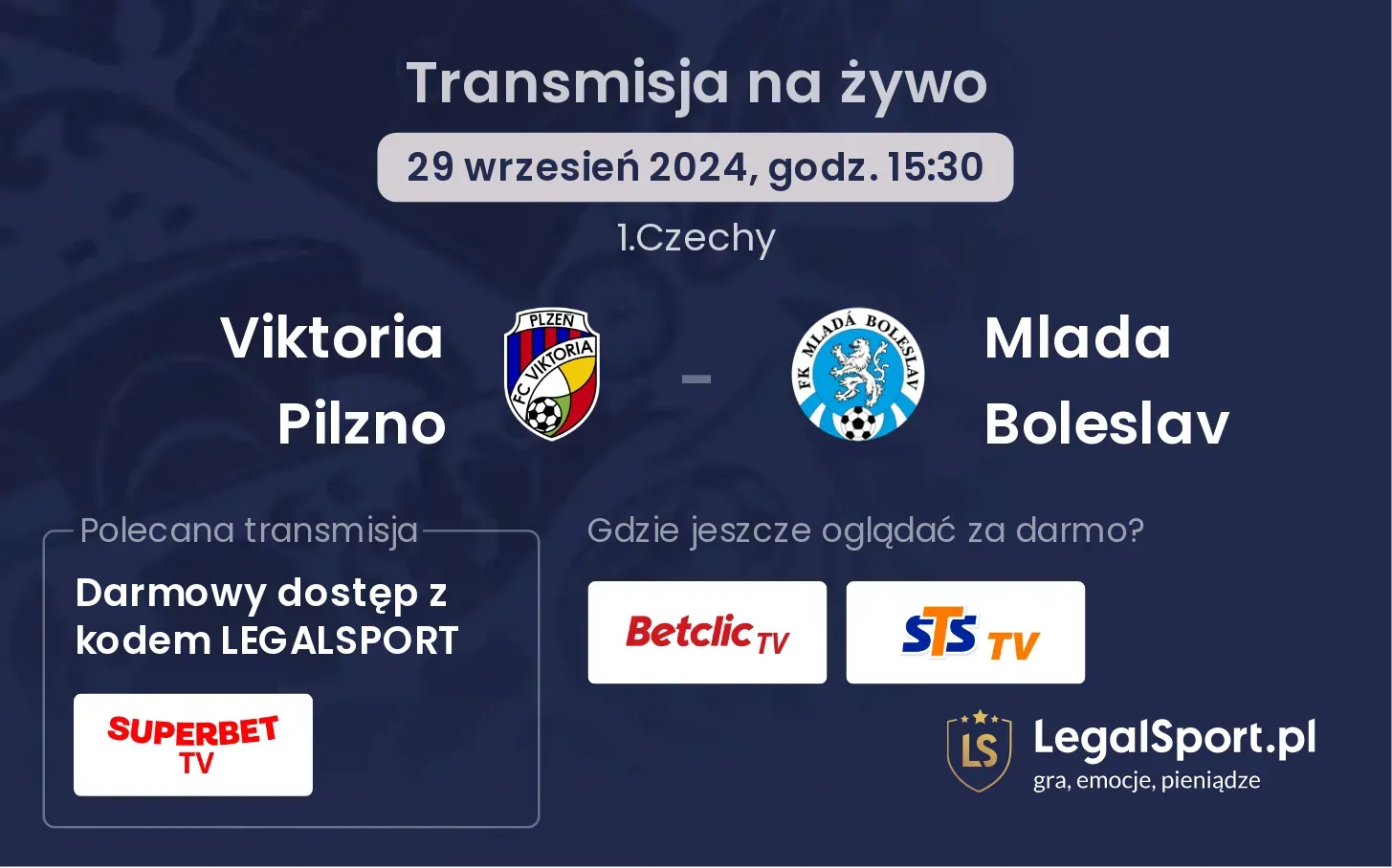 Viktoria Pilzno - Mlada Boleslav  transmisja na żywo