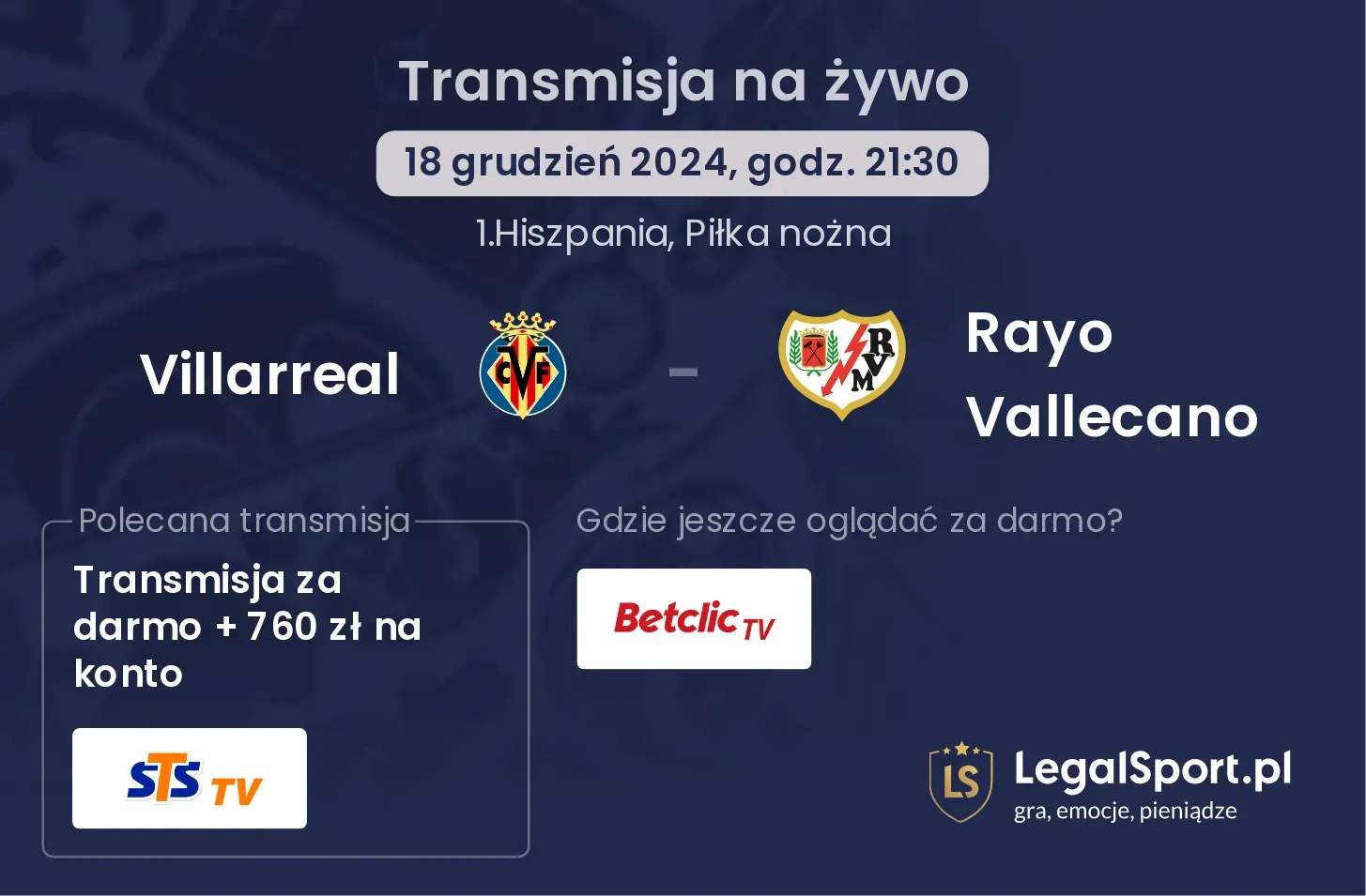 Villarreal - Rayo Vallecano gdzie oglądać?