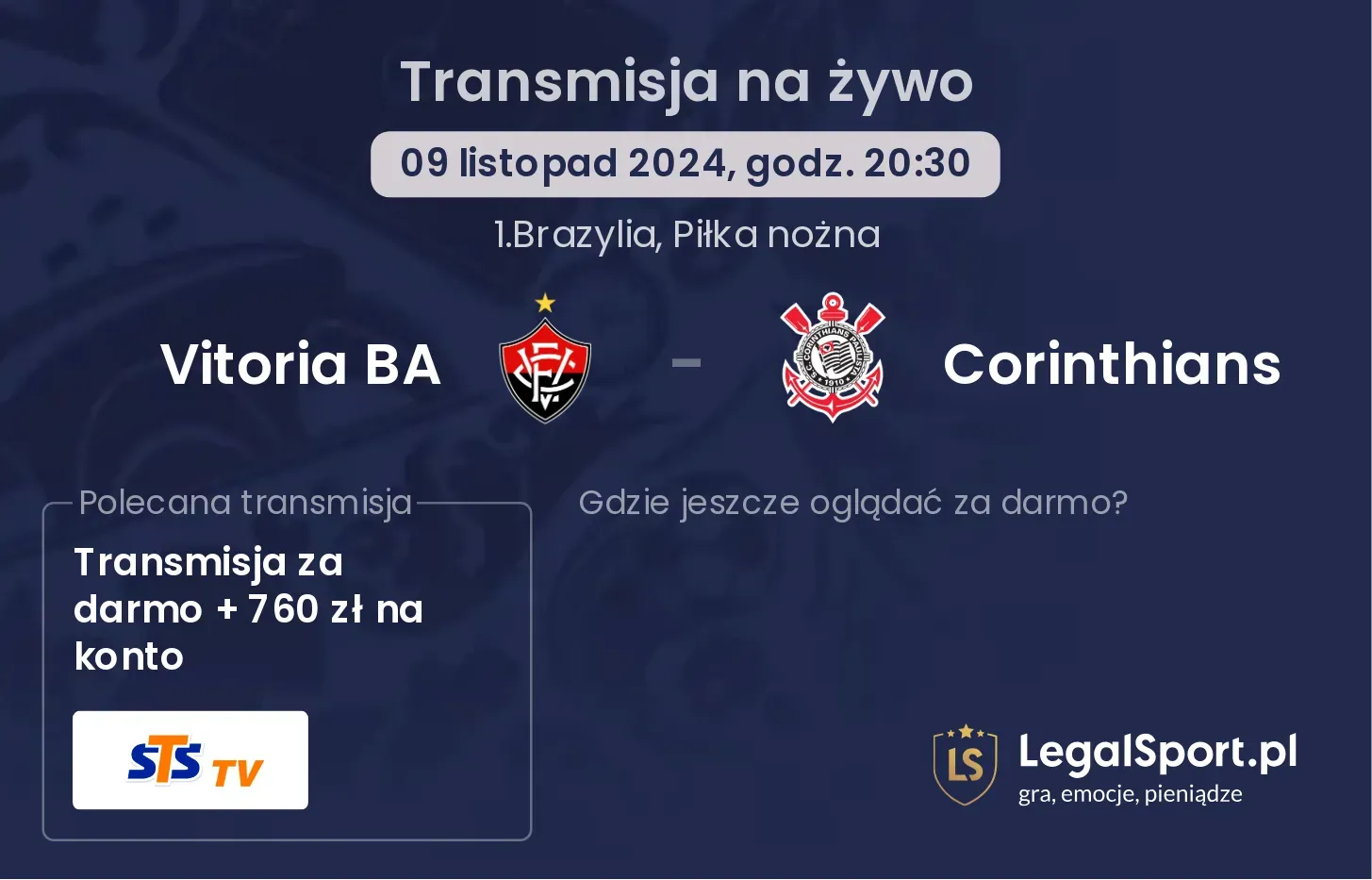 Vitoria BA - Corinthians transmisja na żywo