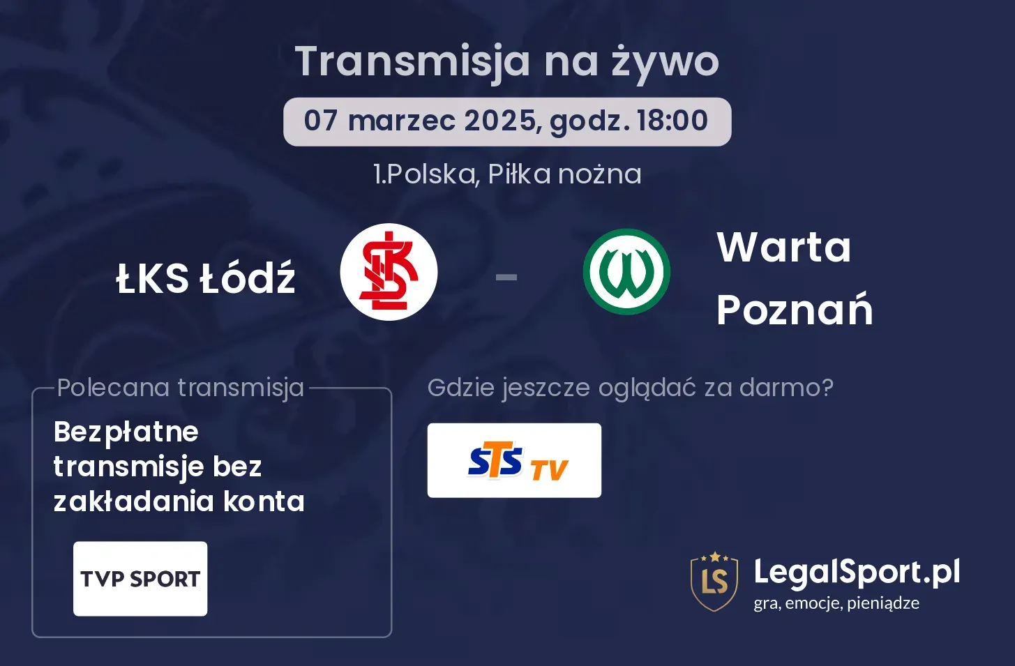 ŁKS Łódź - Warta Poznań gdzie oglądać?