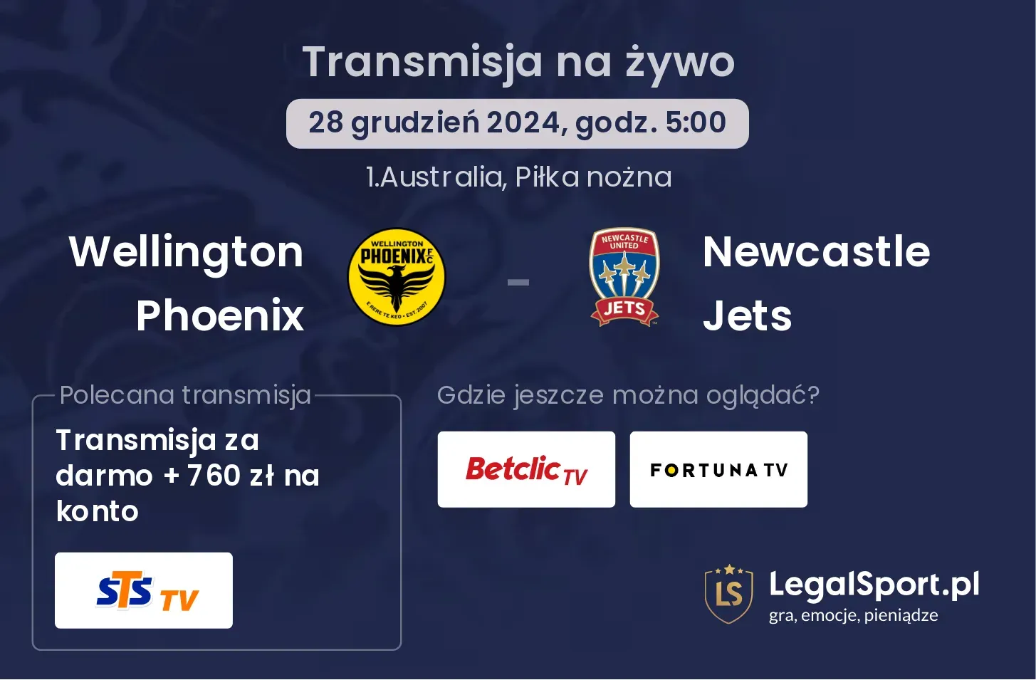 Wellington Phoenix - Newcastle Jets transmisja na żywo