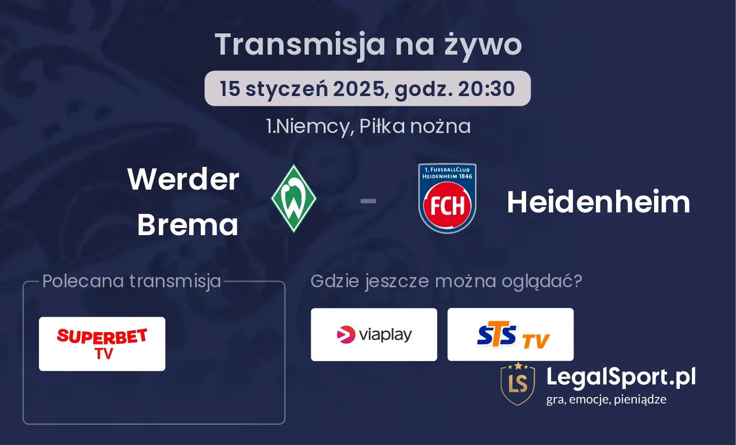 Werder Brema - Heidenheim transmisja na żywo