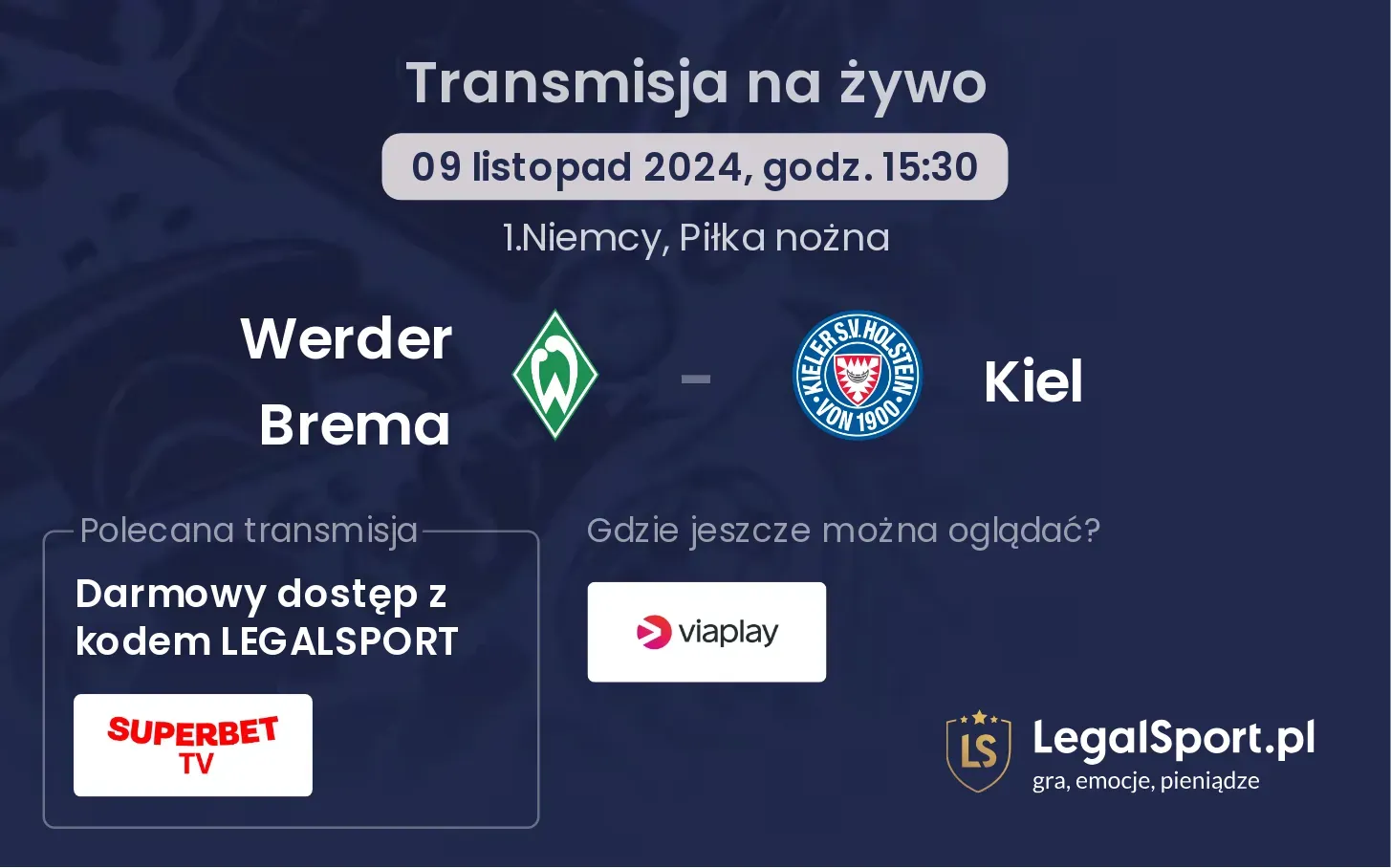 Werder Brema - Kiel transmisja na żywo