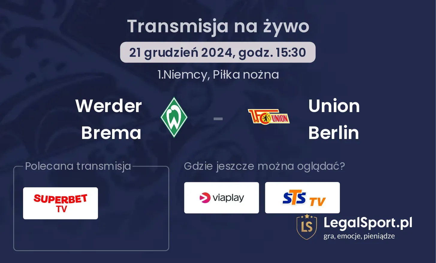 Werder Brema - Union Berlin transmisja na żywo