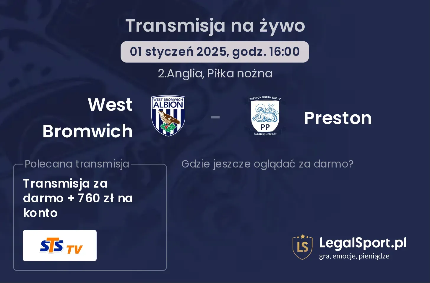 West Bromwich - Preston transmisja na żywo