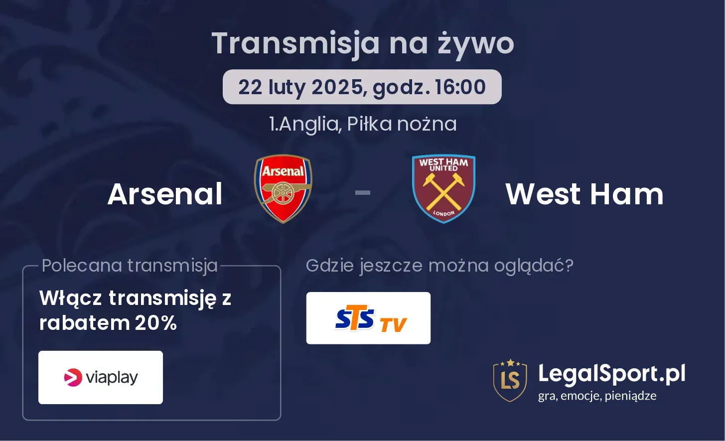 Arsenal - West Ham gdzie oglądać?