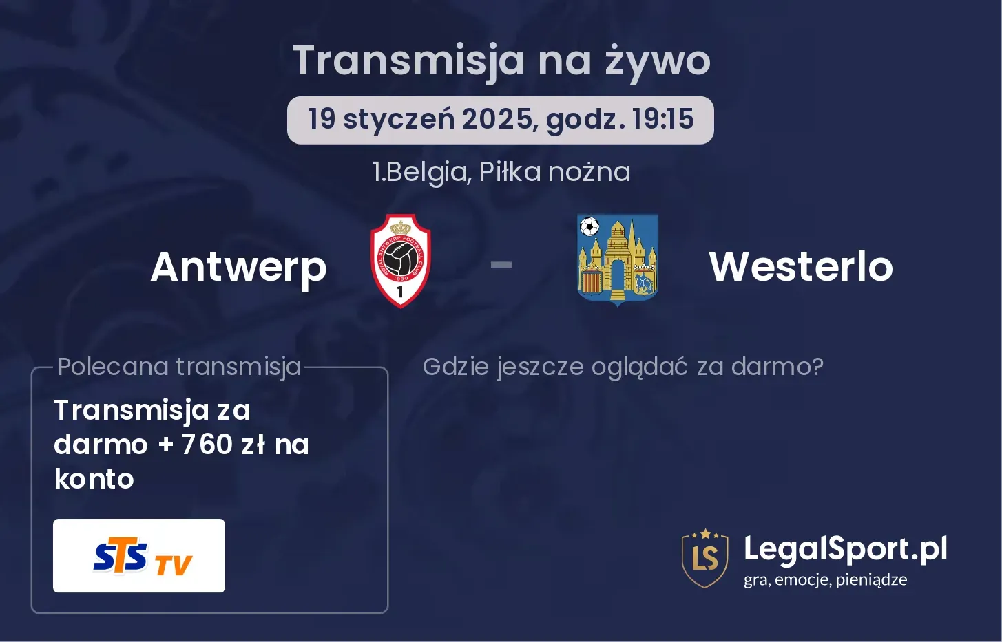 Antwerp - Westerlo gdzie oglądać?