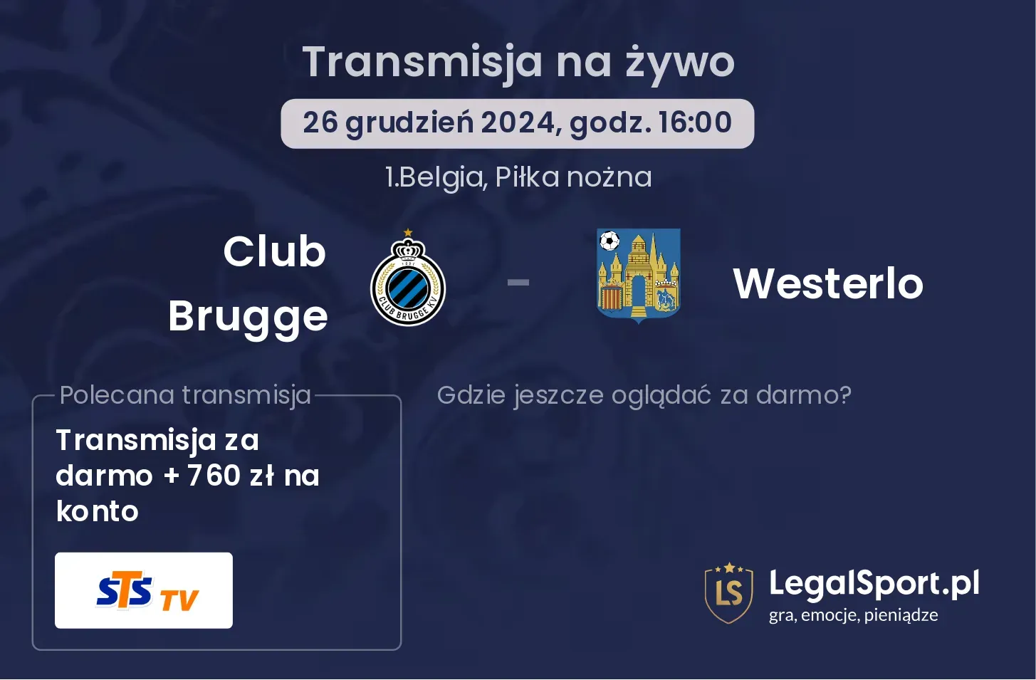 Club Brugge - Westerlo gdzie oglądać?