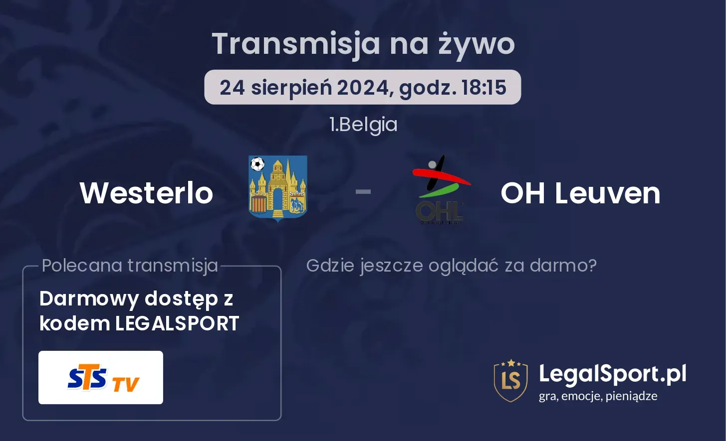 Westerlo - OH Leuven gdzie oglądać? 24.08, godz. 18:15