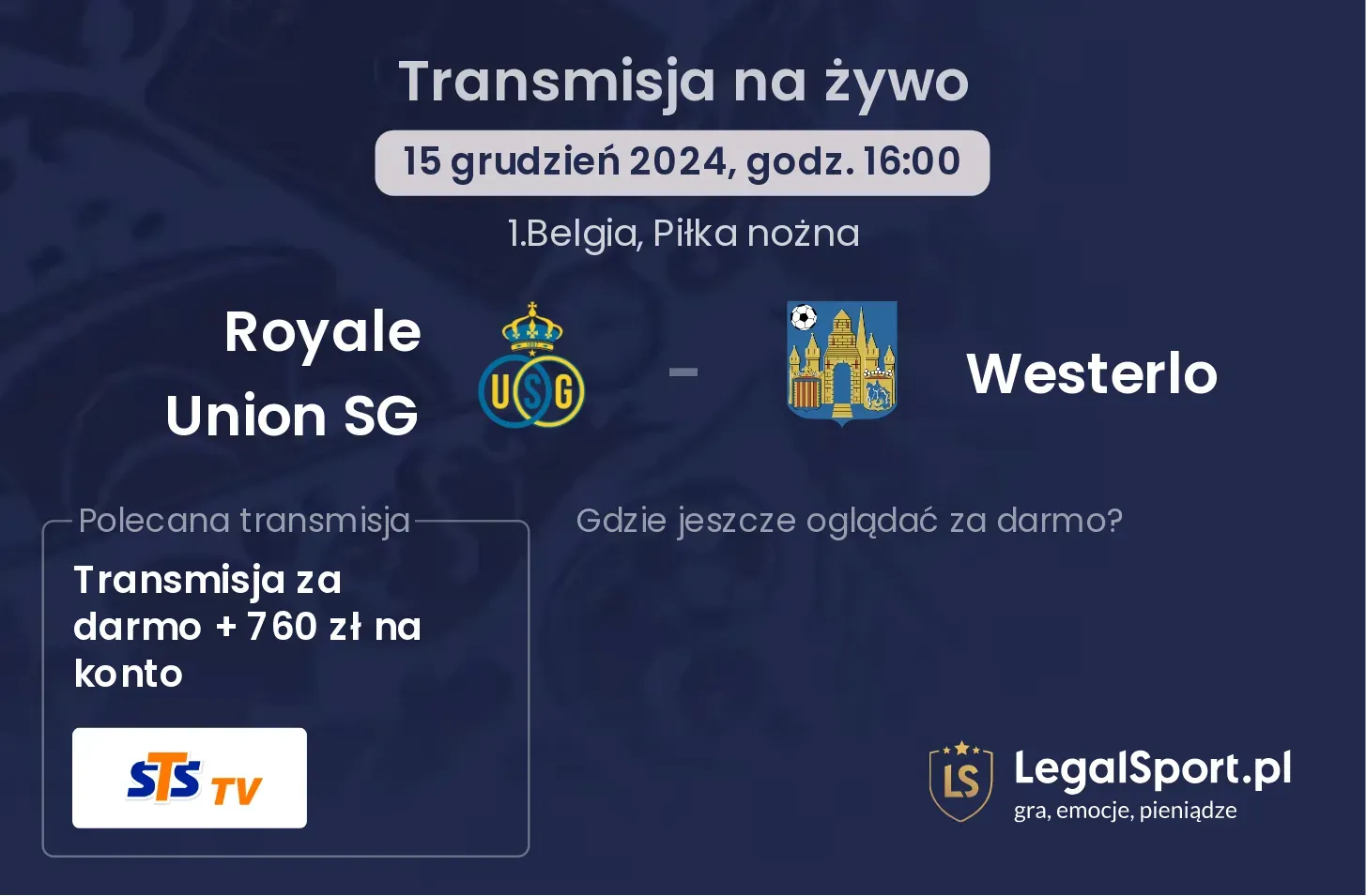 Royale Union SG - Westerlo gdzie oglądać?