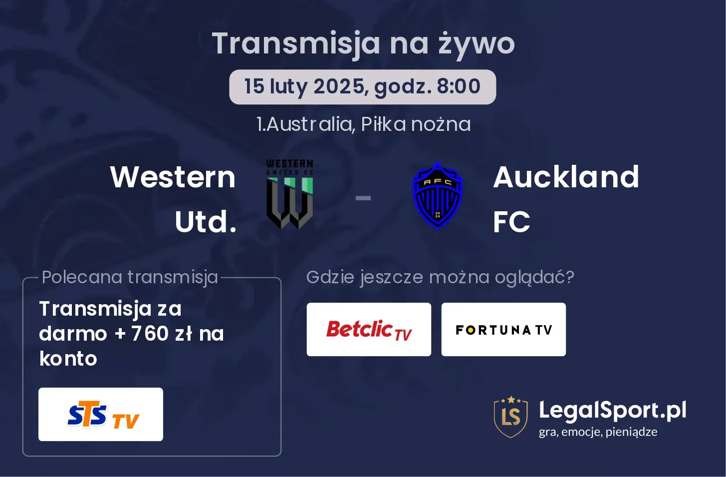 Western Utd. - Auckland FC transmisja na żywo