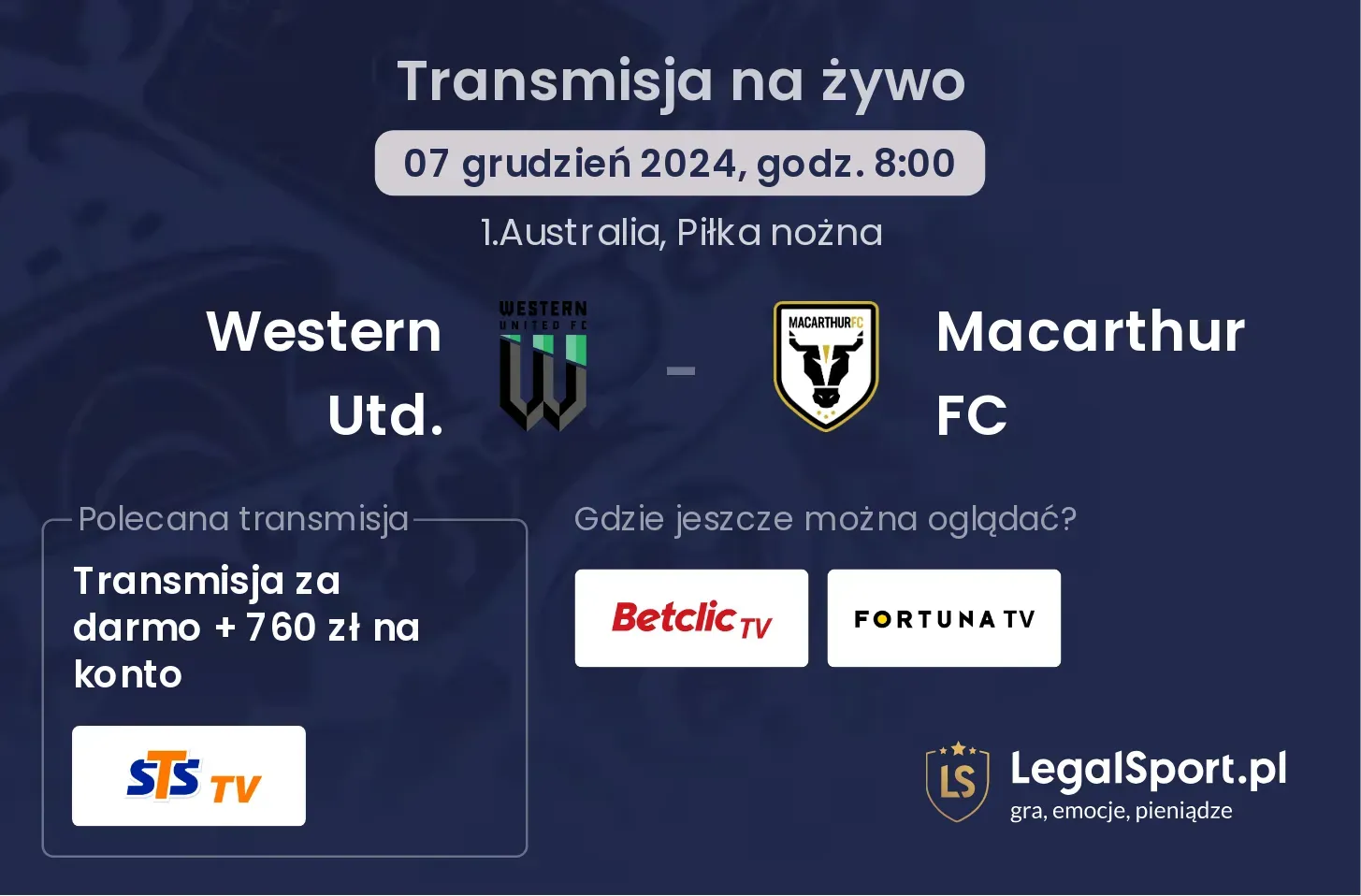 Western Utd. - Macarthur FC gdzie oglądać transmisję?