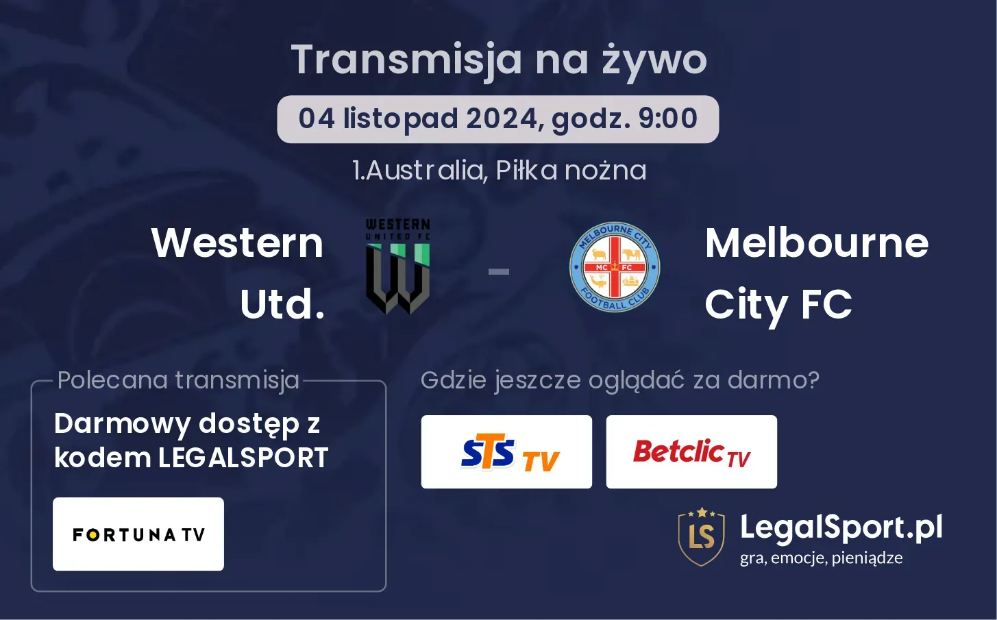 Western Utd. - Melbourne City FC transmisja na żywo