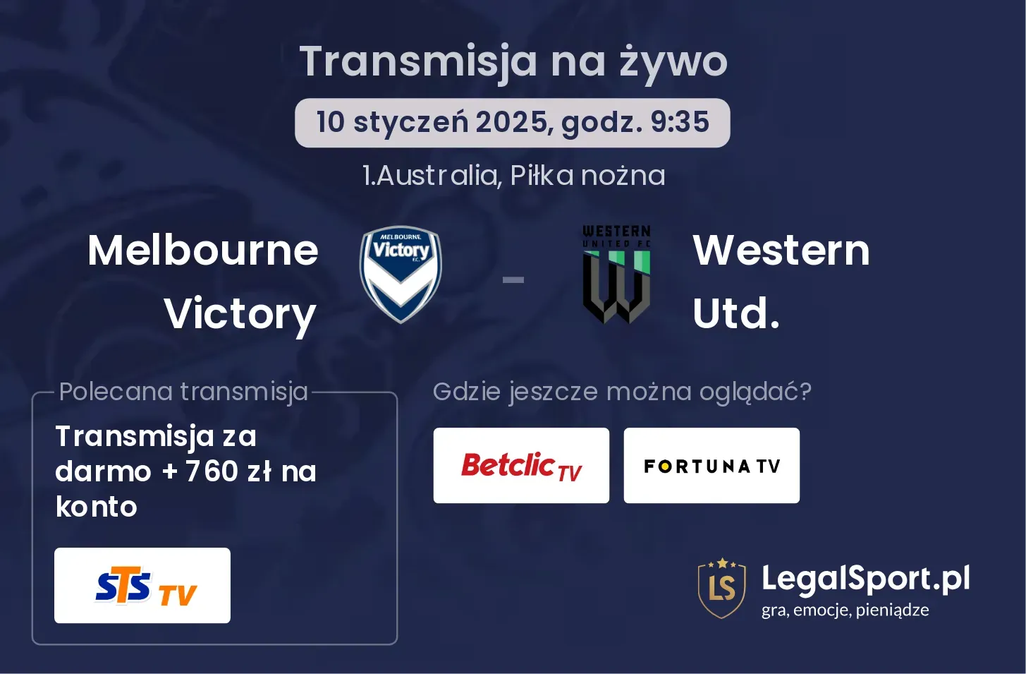 Melbourne Victory - Western Utd. gdzie oglądać?