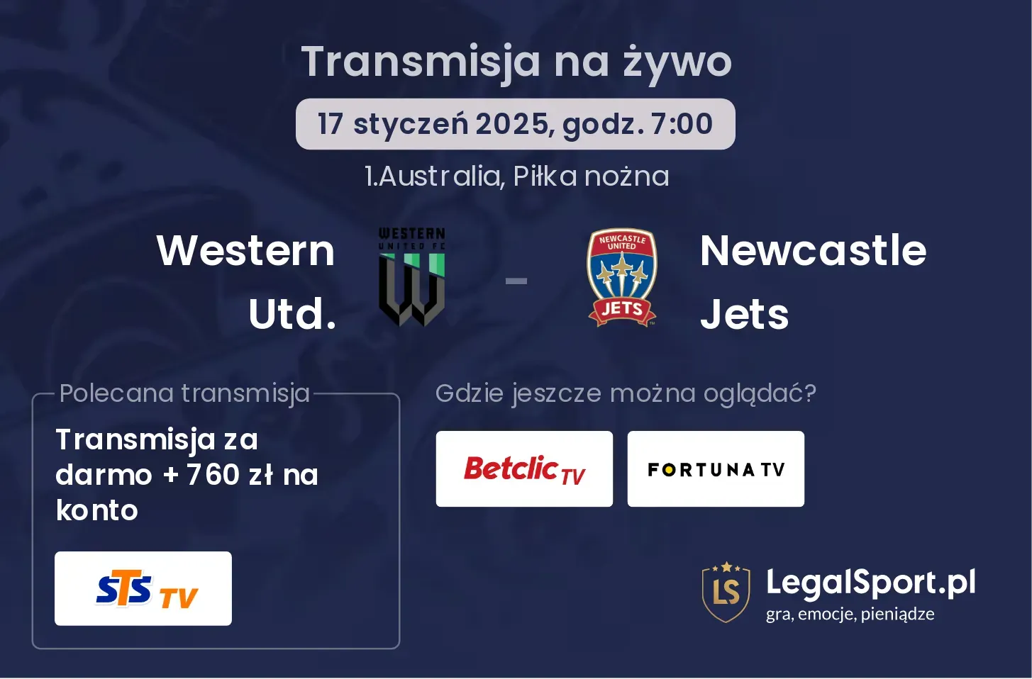 Newcastle Jets - Western Utd. gdzie oglądać transmisję?