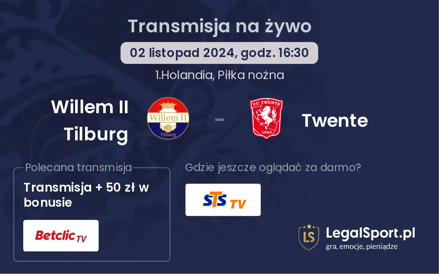 Willem II Tilburg - Twente transmisja na żywo