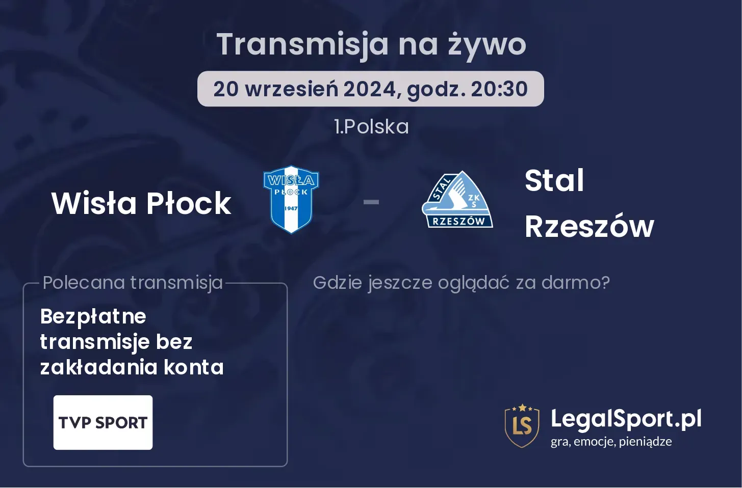 Wisła Płock - Stal Rzeszów transmisja na żywo