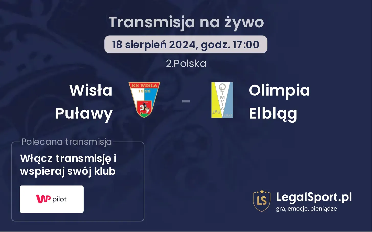 Wisła Puławy - Olimpia Elbląg transmisja na żywo