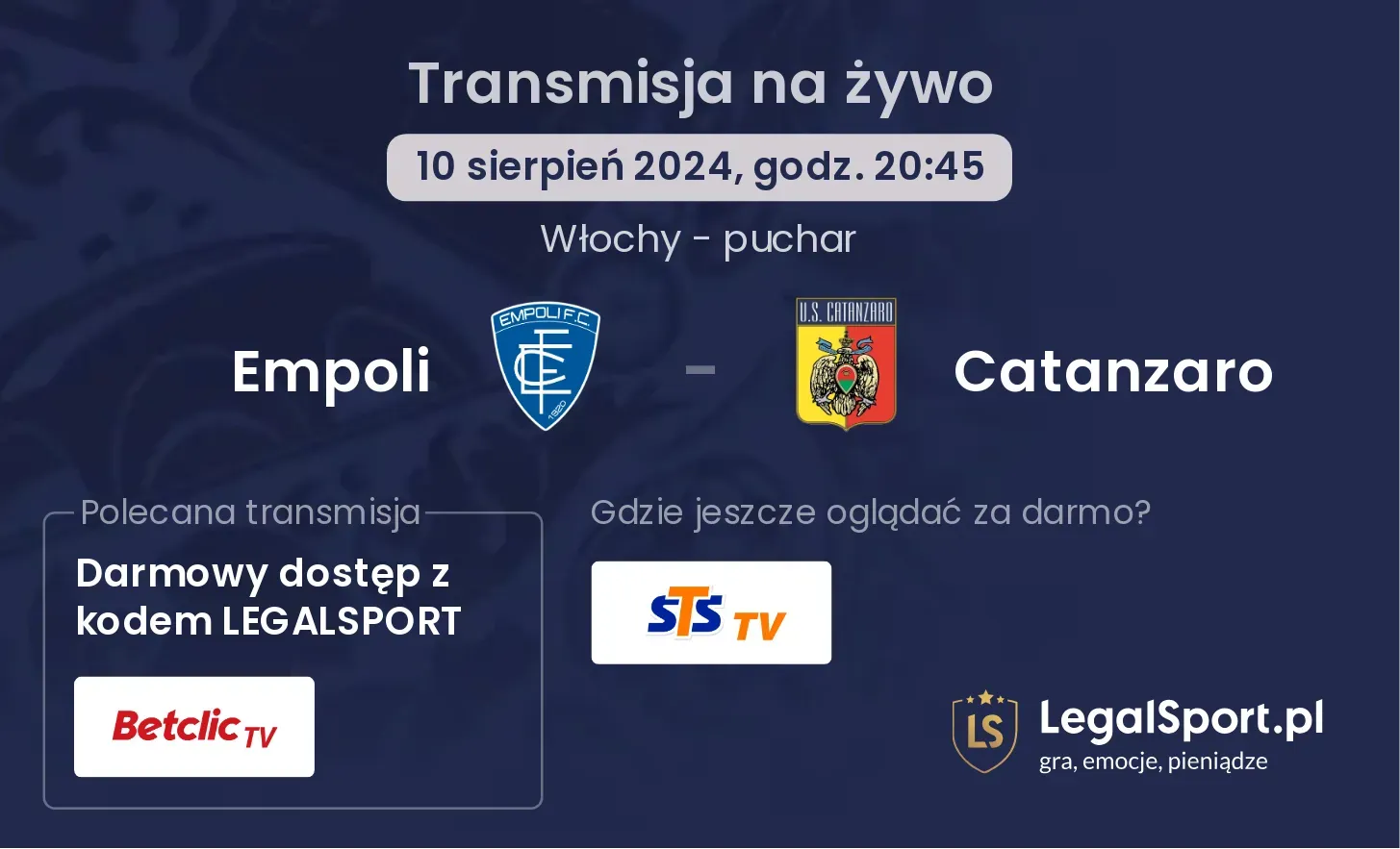 Empoli - Catanzaro transmisja na żywo