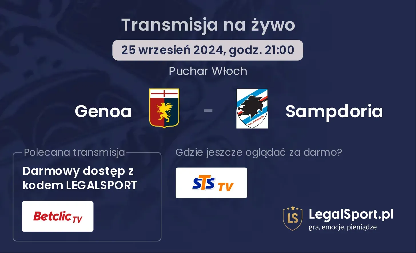 Genoa - Sampdoria transmisja na żywo