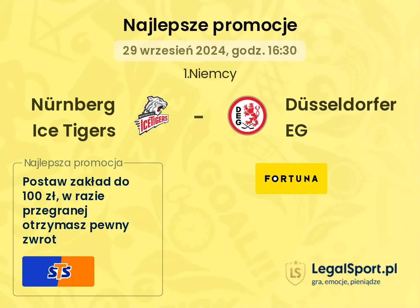  Nürnberg Ice Tigers -  Düsseldorfer EG promocje bonusy na mecz