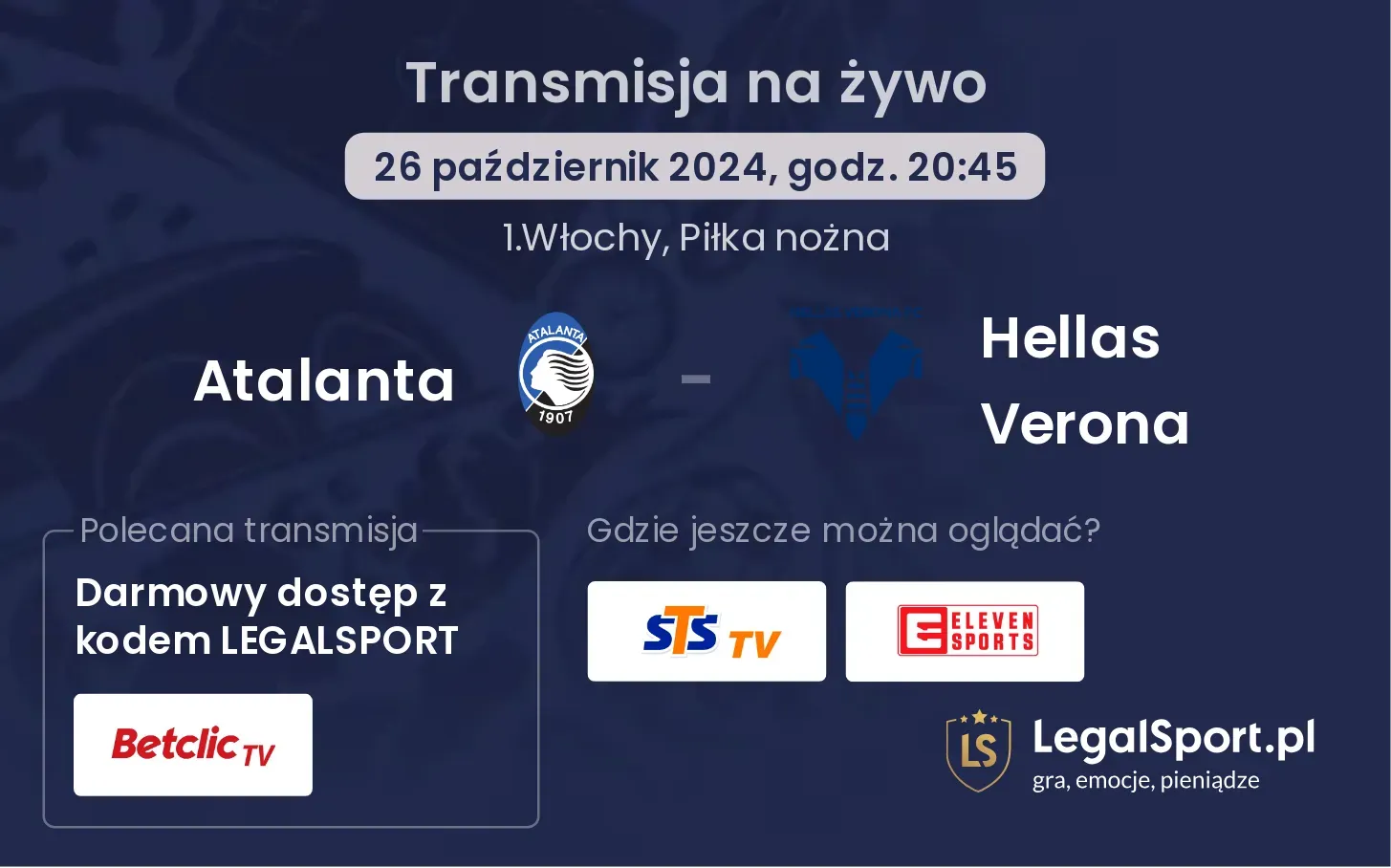 Atalanta - Hellas Verona transmisja na żywo