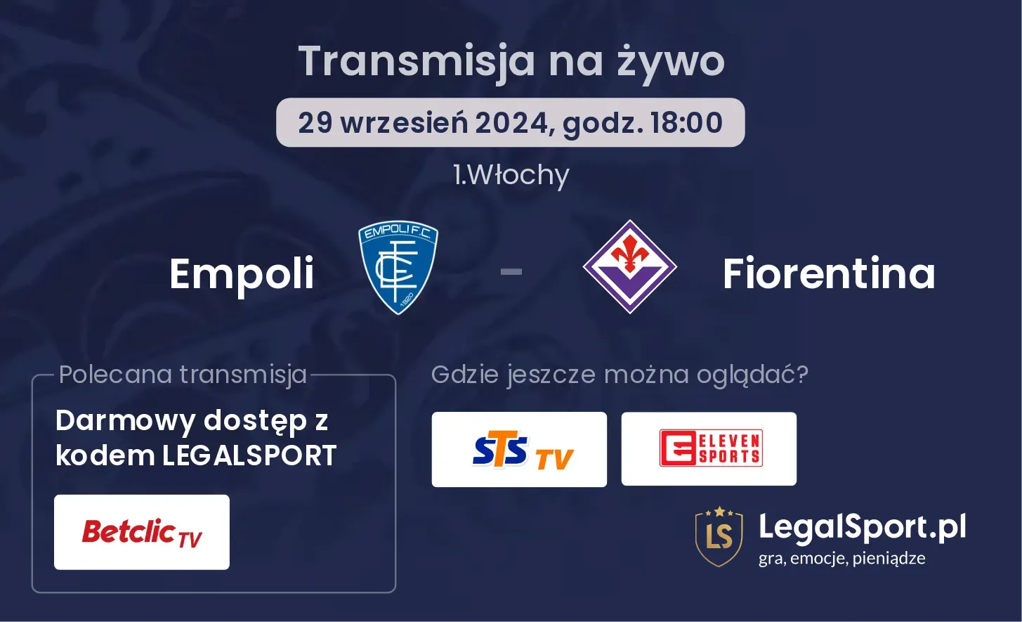 Empoli - Fiorentina transmisja na żywo