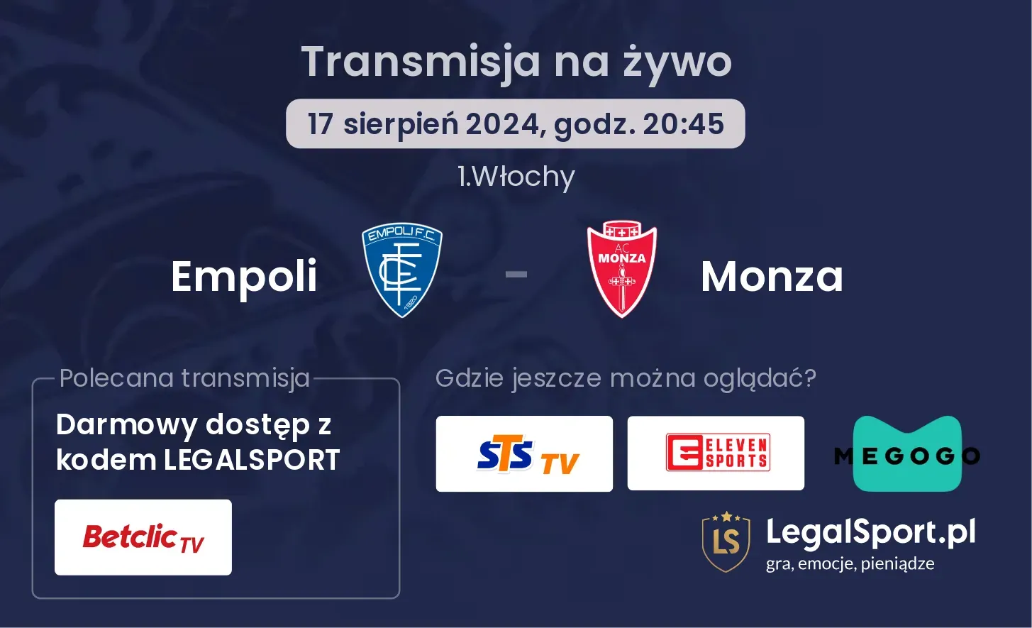 Empoli - Monza transmisja na żywo