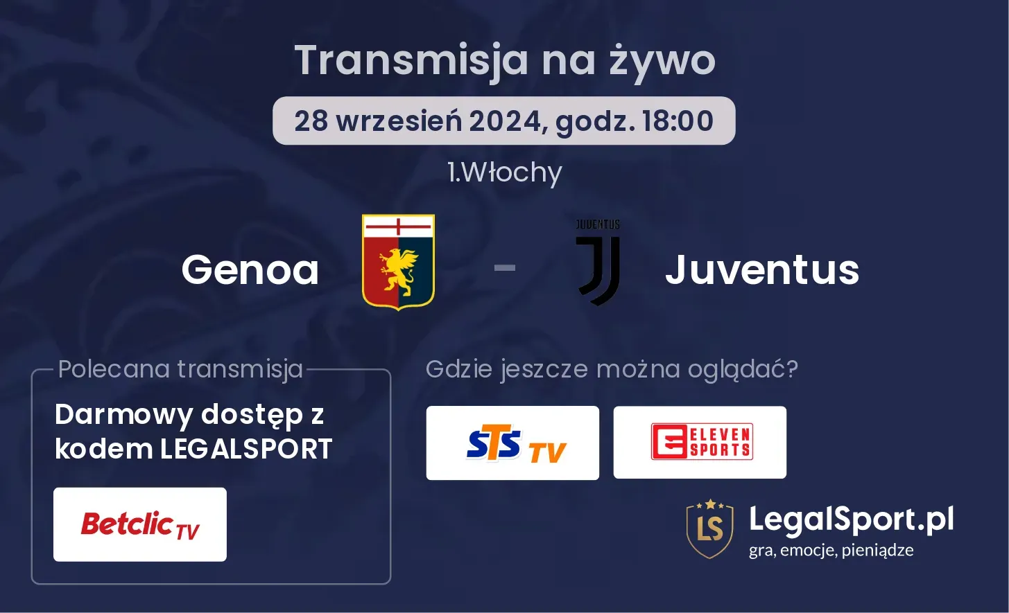 Genoa - Juventus transmisja na żywo