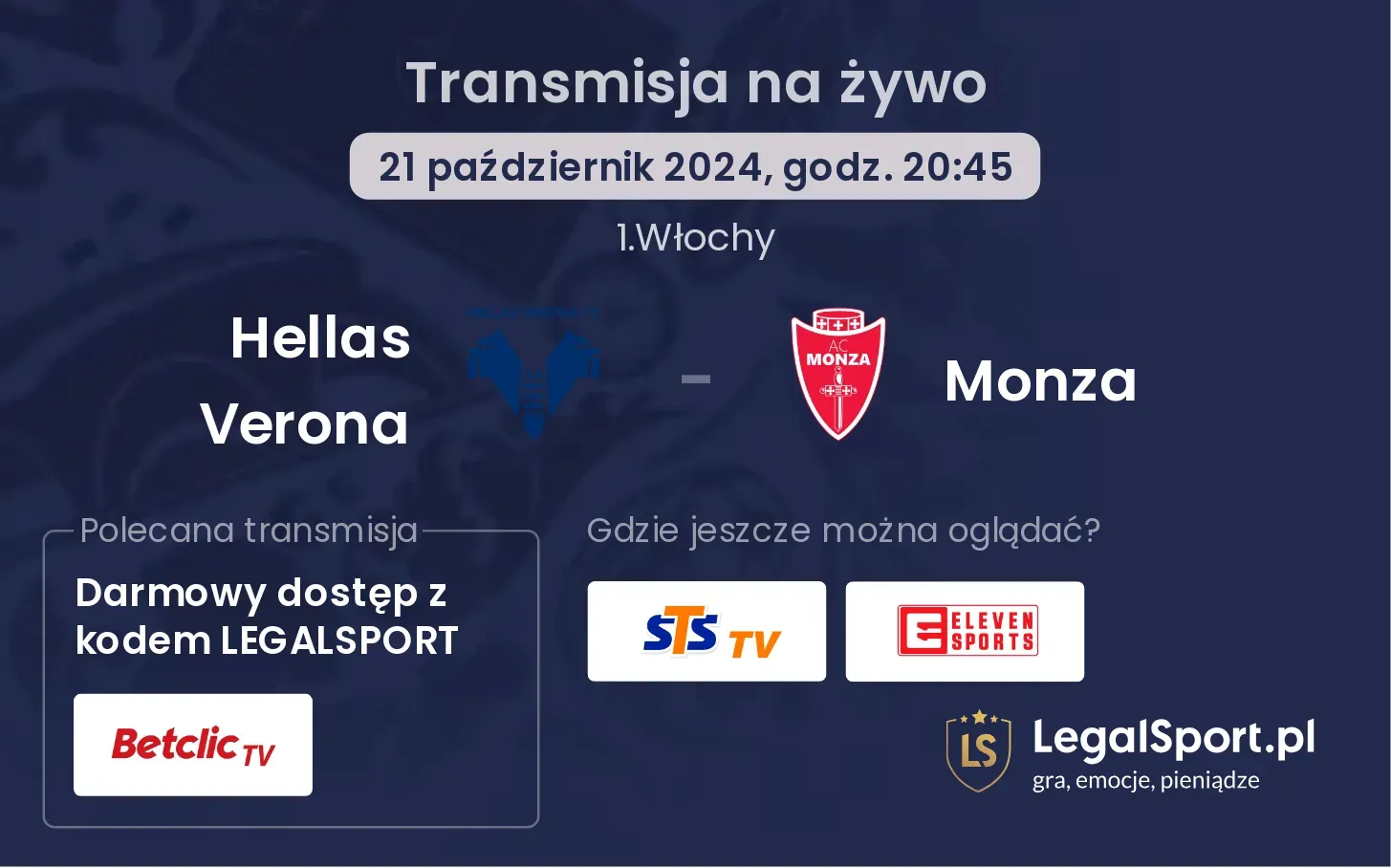 Hellas Verona - Monza transmisja na żywo