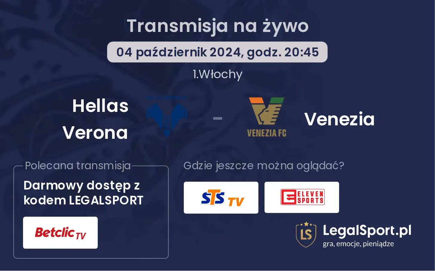 Hellas Verona - Venezia transmisja na żywo