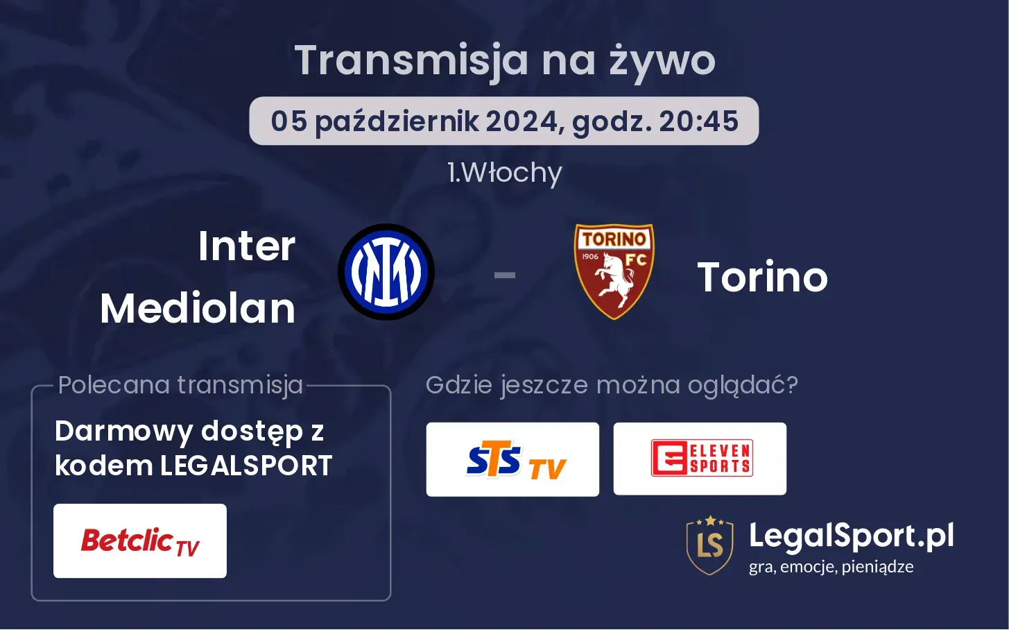 Inter Mediolan - Torino transmisja na żywo