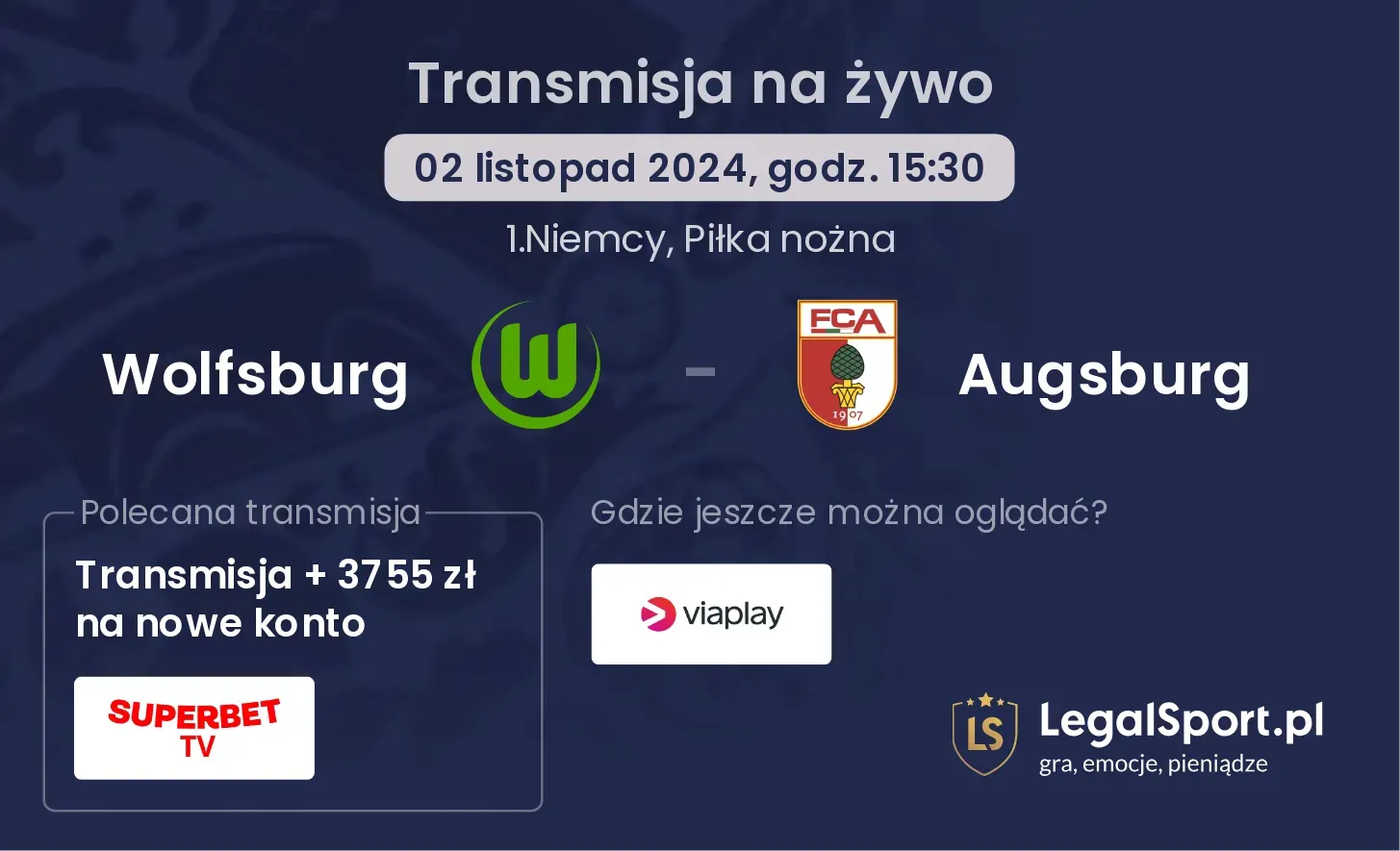 Wolfsburg - Augsburg transmisja na żywo