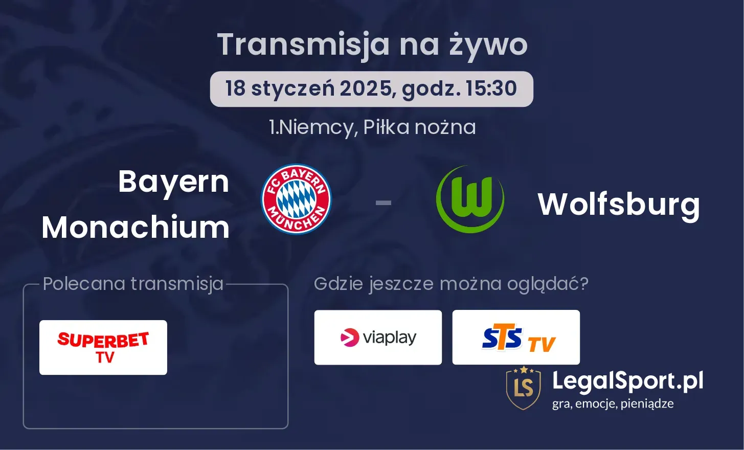 Bayern Monachium - Wolfsburg gdzie oglądać?