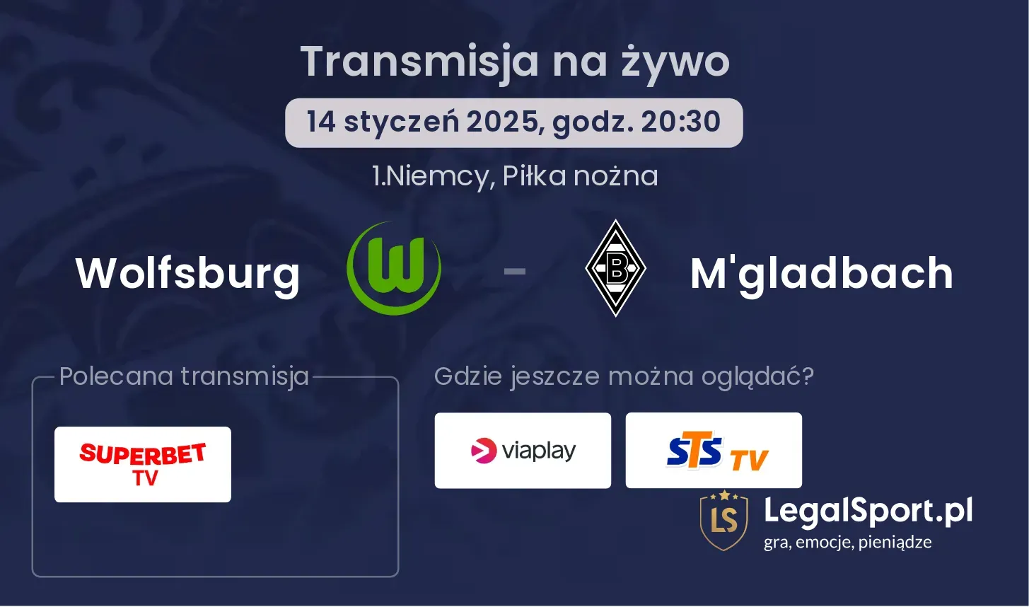 Wolfsburg - M'gladbach transmisja na żywo