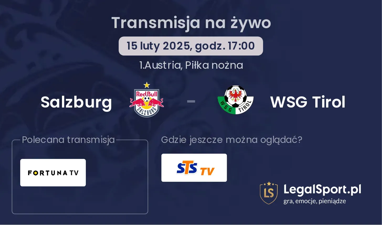 WSG Tirol - Salzburg gdzie oglądać? 22.09, godz. 14:30